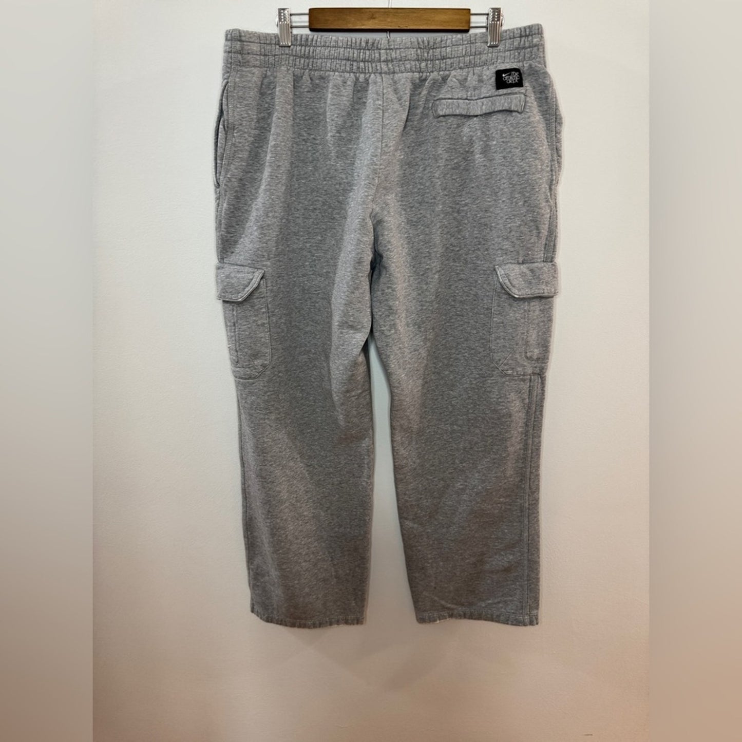 XL Nike The Athletic Department Vintage Heather Grey Loose Cargo Sweatpants