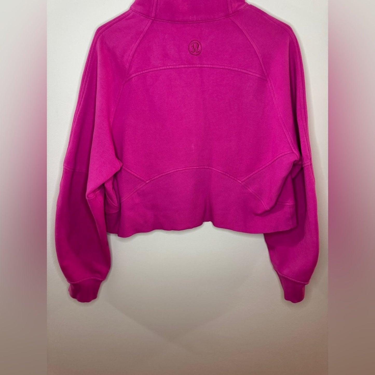 MD/LG Lululemon Scuba Oversized Funnel-Neck Half Tone Zip Sweatshirt in Pow Pink