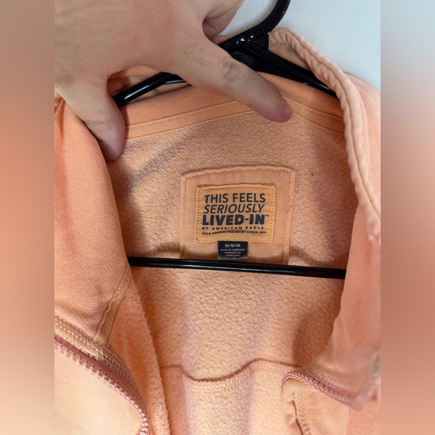 BNWOT MD American Eagle Peach Quarter Zip Pullover Jacket