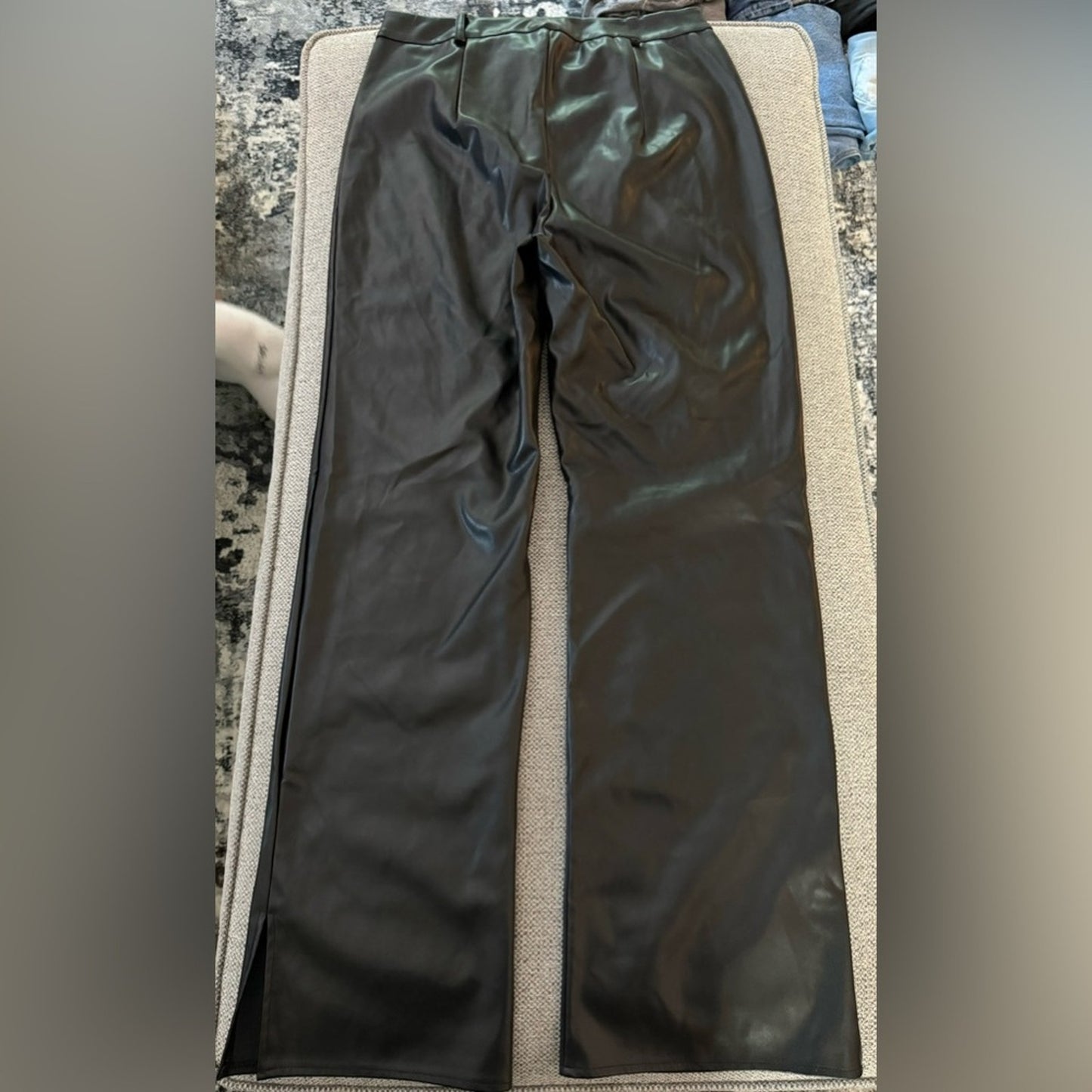 Pre-Owned Size 10 Missguided Black Pleather Pants