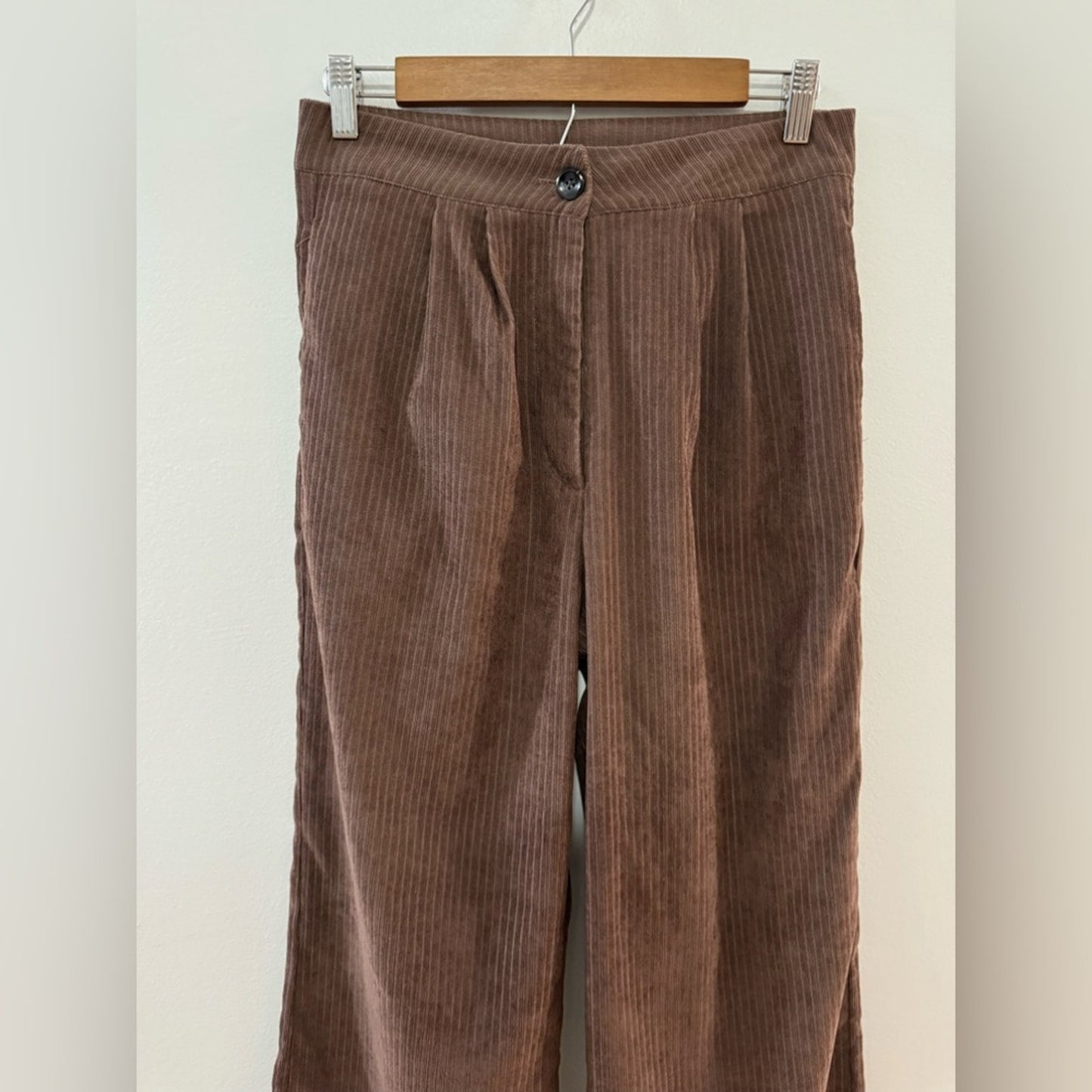 Pre-Owned MD SHEIN Brown Corduroy Wide Leg Pants