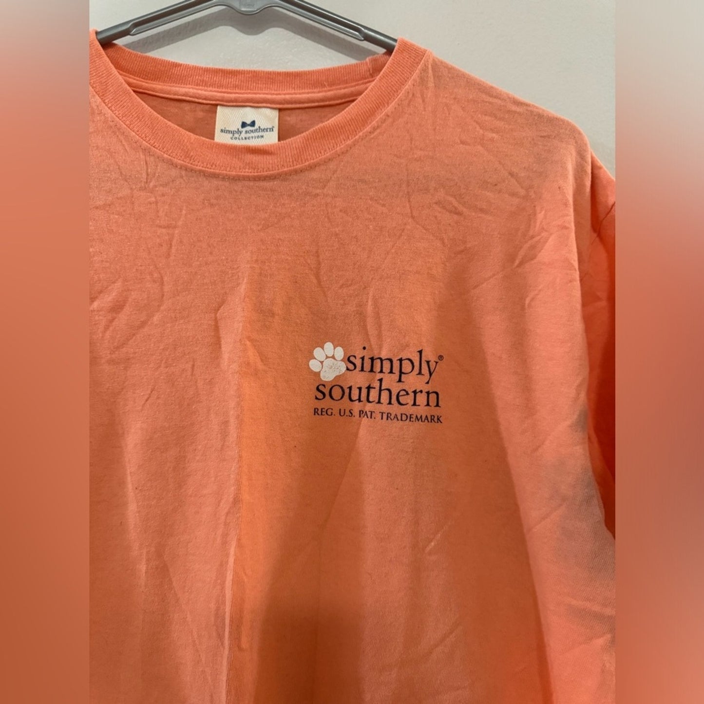 Pre-Owned MD Simply Southern Orange “live love prep” Dog T-Shirt