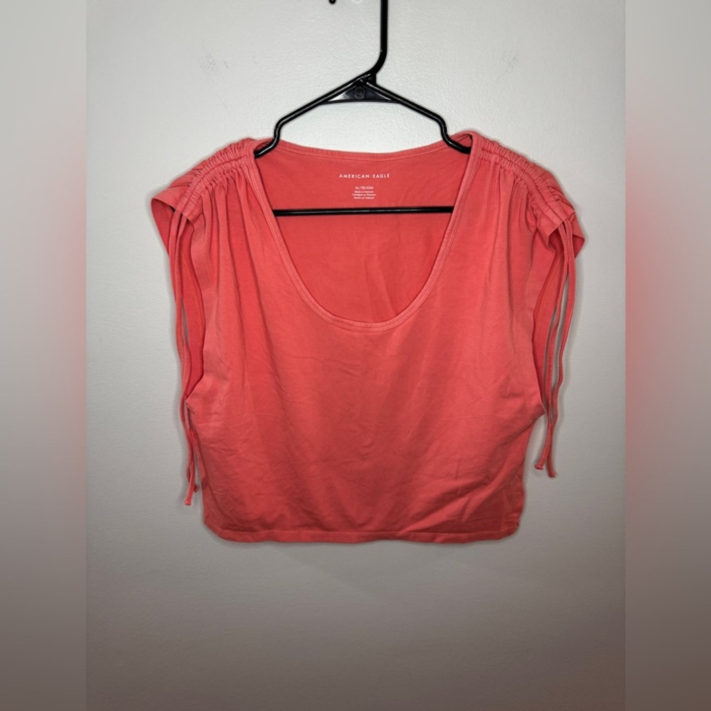 NWOT XL American Eagle Orange Cinched Sleeveless Shirt