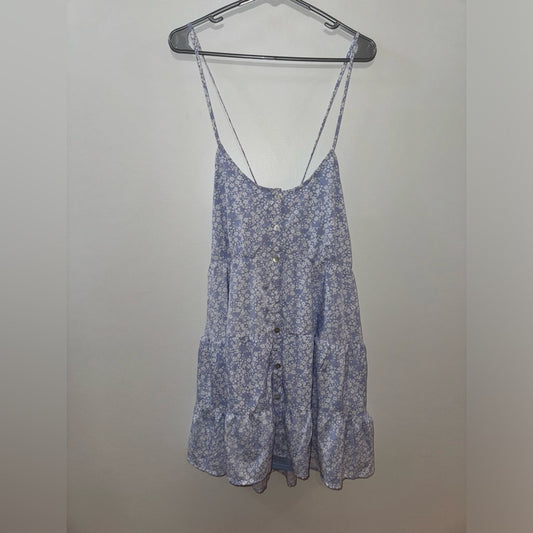 Pre-Owned LG Altar’d State Blue/White Floral Strappy Dress