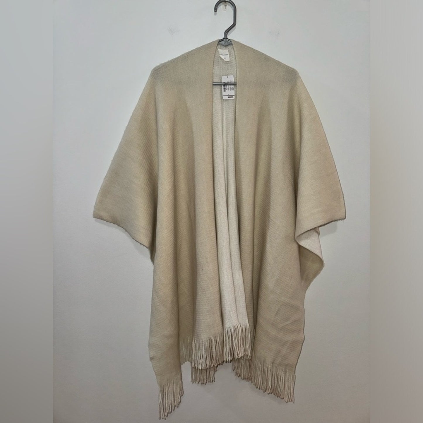 NWT OS Christopher and Banks Cream Knit Shawl