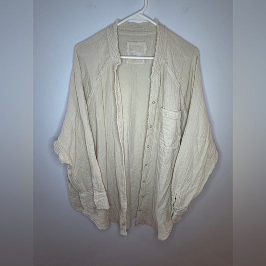 Pre-Owned MD Aerie Cream Long Sleeve Button Up Shirt