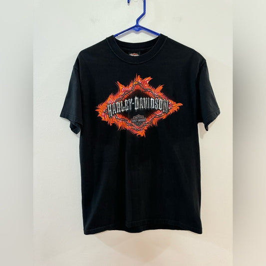 MD Harley Davidson Black Barbed wire Mile High Aurora, CO Short Sleeve Shirt