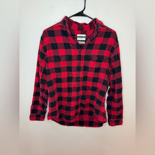 Pre-Owned MD Goodfellow & Co Red and Black Button Up Flannel