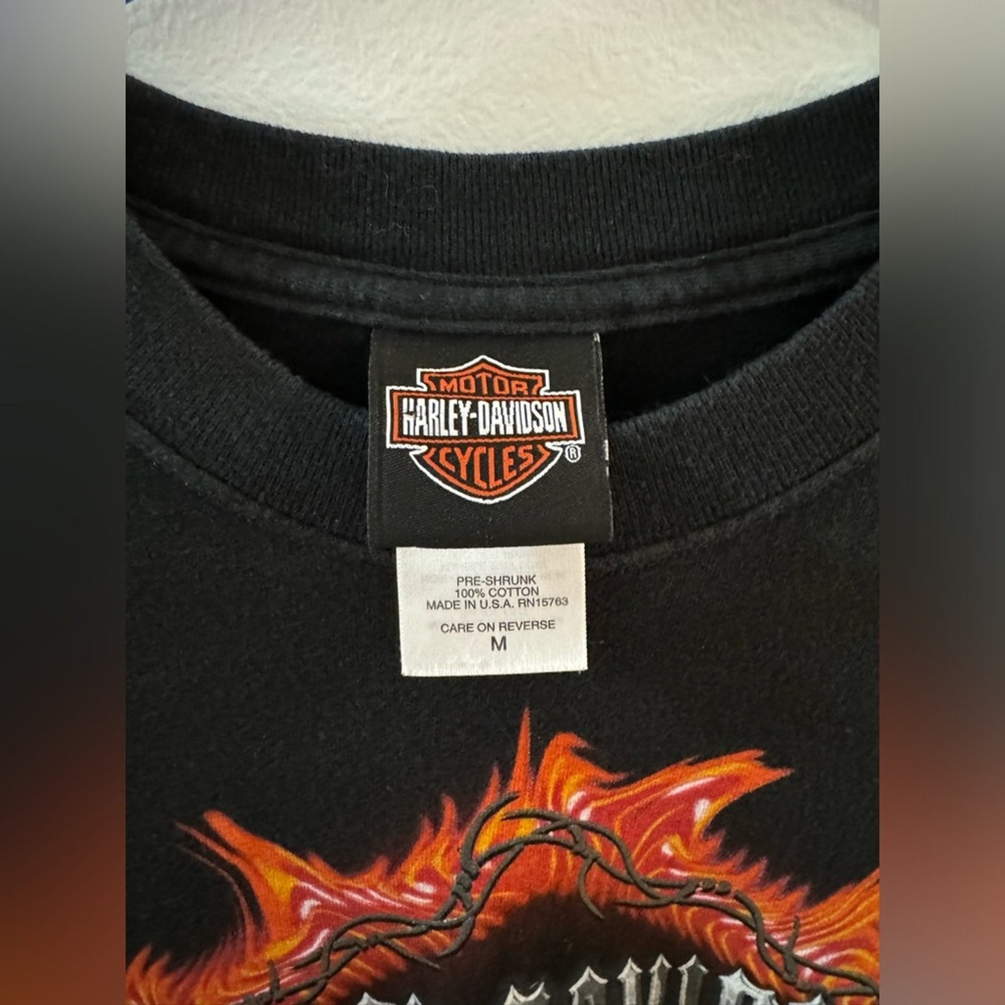 MD Harley Davidson Black Barbed wire Mile High Aurora, CO Short Sleeve Shirt