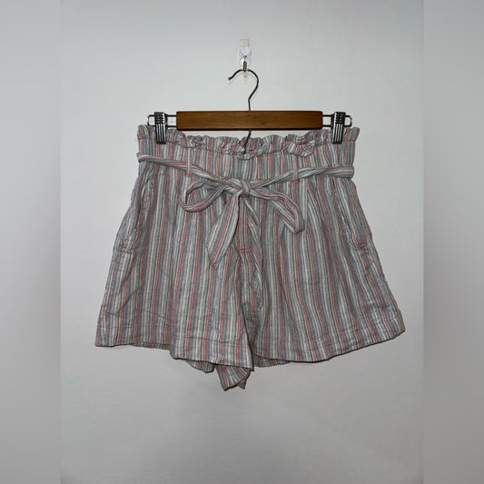 Pre-Owned MD American Eagle Cream, Blue and Red Striped Shorts