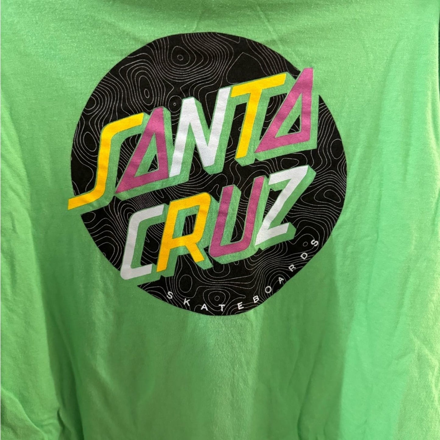 Used MD Santa Cruz Skateboards Graphic Long Sleeve Shirt Green