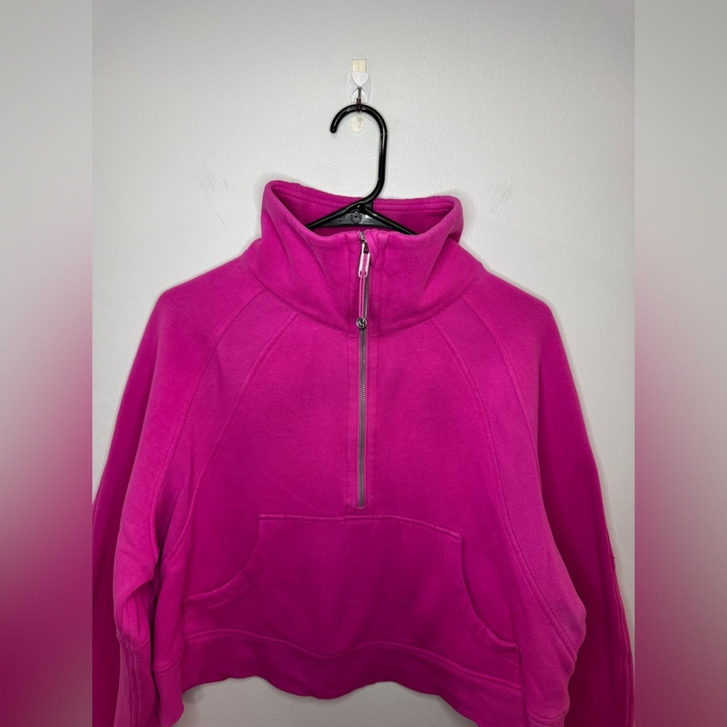 MD/LG Lululemon Scuba Oversized Funnel-Neck Half Tone Zip Sweatshirt in Pow Pink