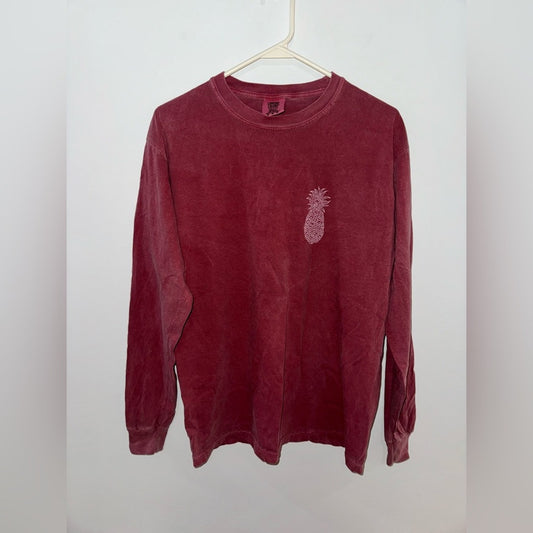 MD Unisex Malibu’s Surf Shop Ocean City, MD Red Long Sleeve Graphic Shirt