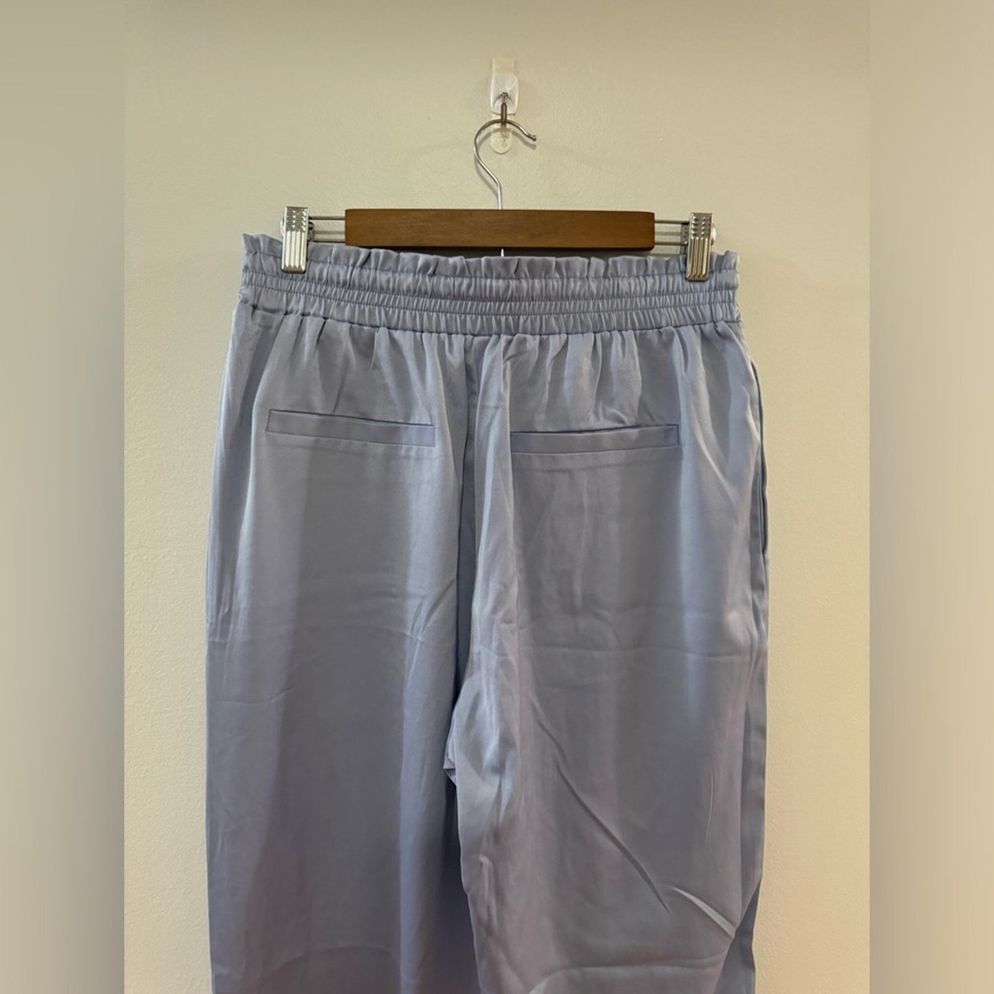 Pre-Owned LG Grlasen High Waist Loose Blue Satin Joggers