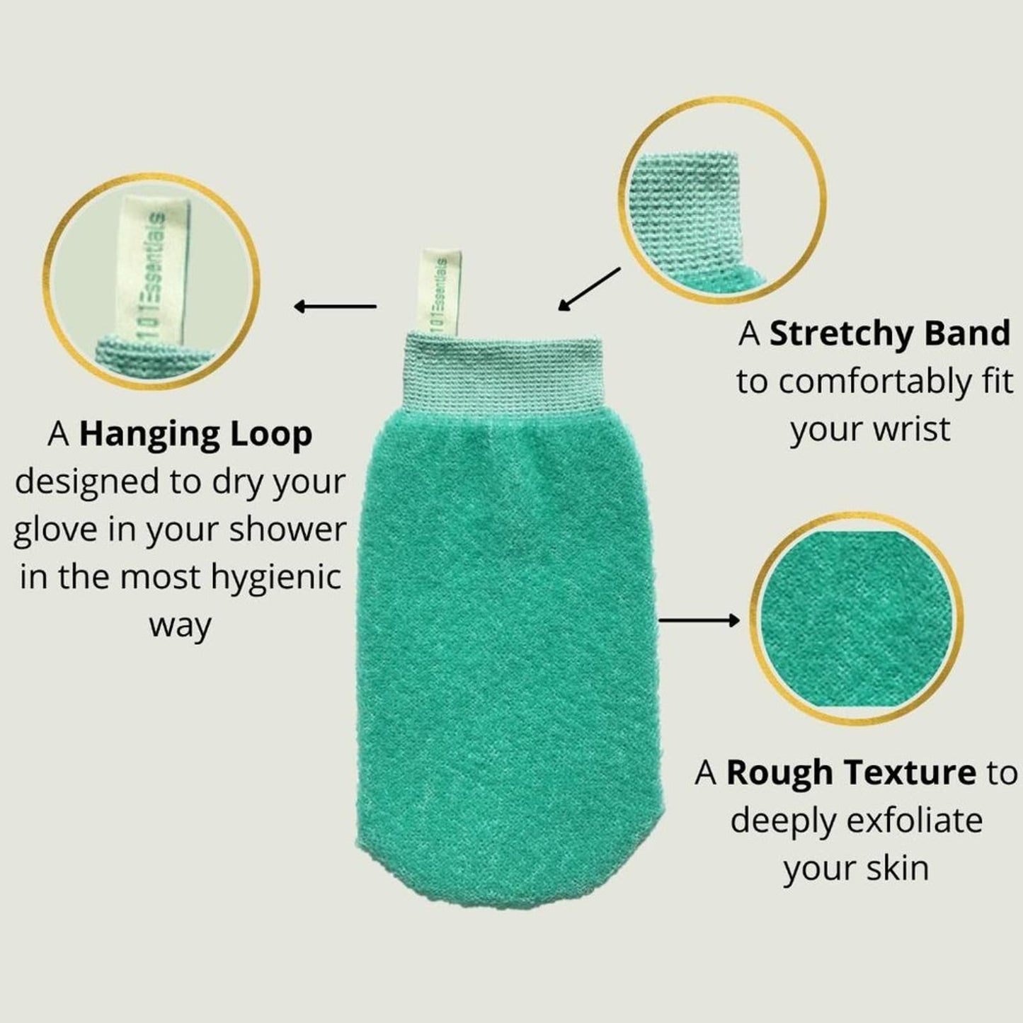 Rough Exfoliating Body Scrubber Glove for Shower - Rough Massage Bath Mitt