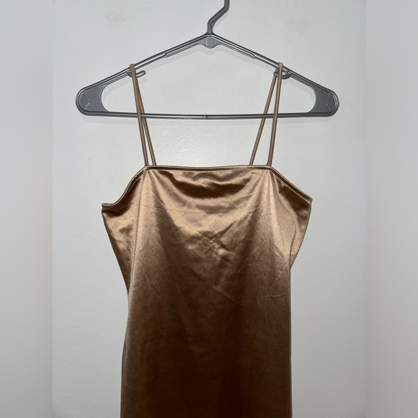 NWT MD Polly & Esther Gold Satin Slip Dress