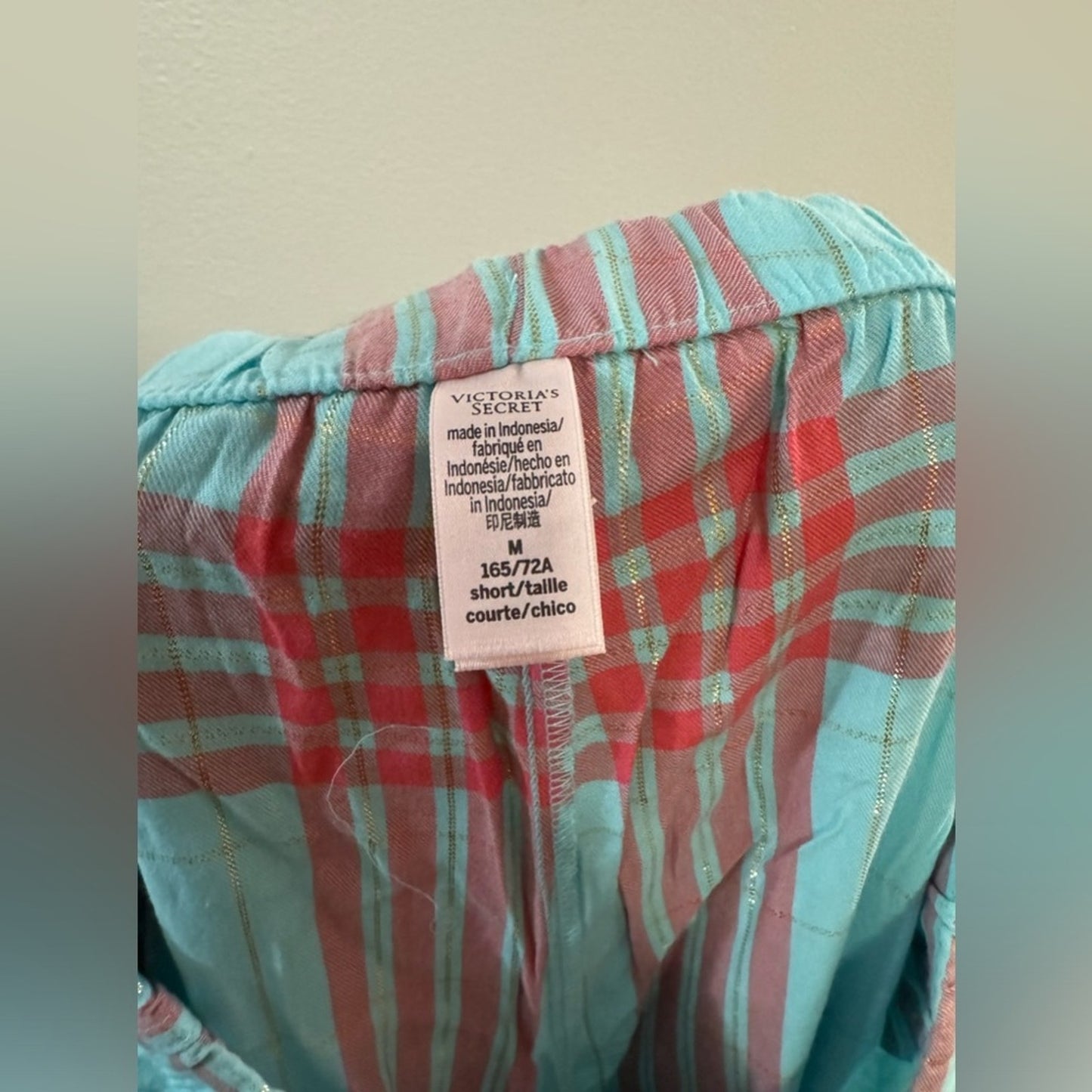 Pre-Owned MD Victoria’s Secret Blue/Pink/Gold Check Sleep Pants