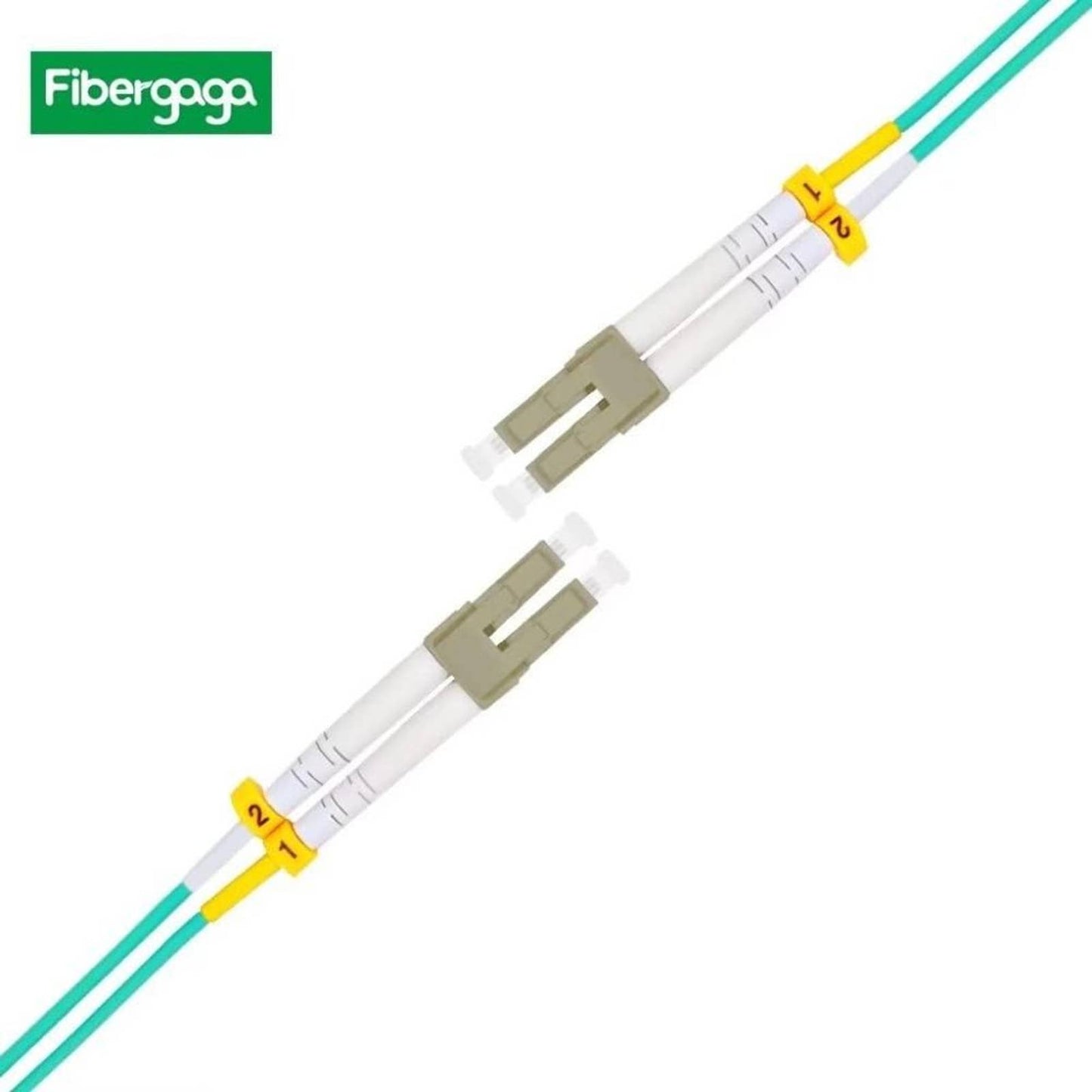 Fibergaga 0.5m(1.6ft) OM3 LC/UPC to LC/UPC Fiber Patch Cable 10GB Multimode