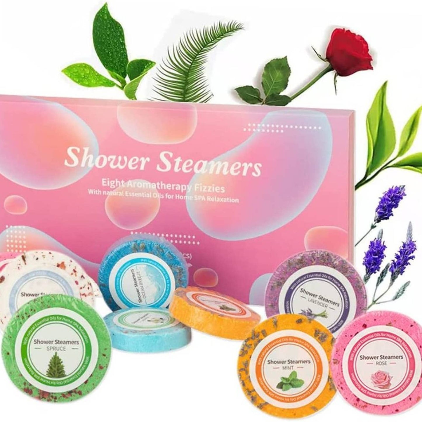 Shower Steamers Aromatherapy - 8 Pcs Bath Bombs with Essential Oils