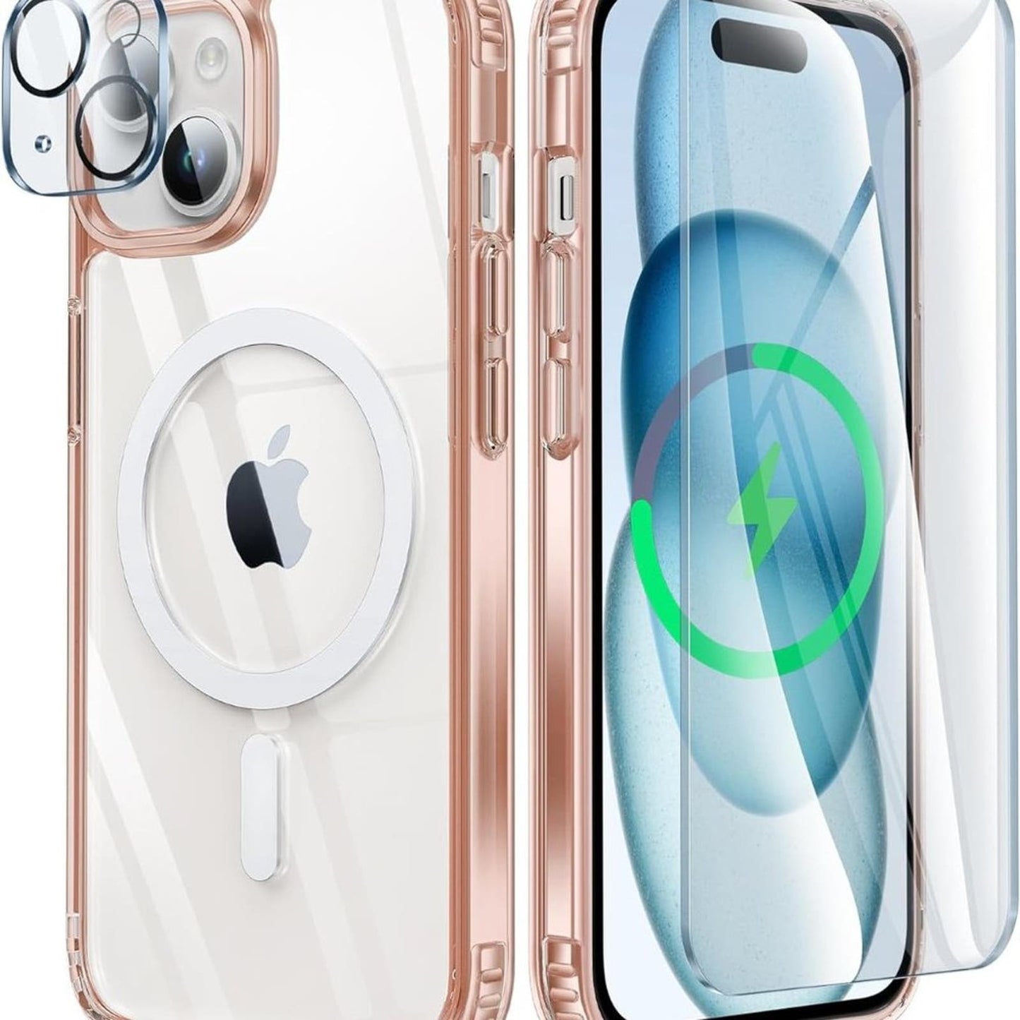 FNTCASE for iPhone 15 Case: Support Magnetic Charging Military Grade Protection