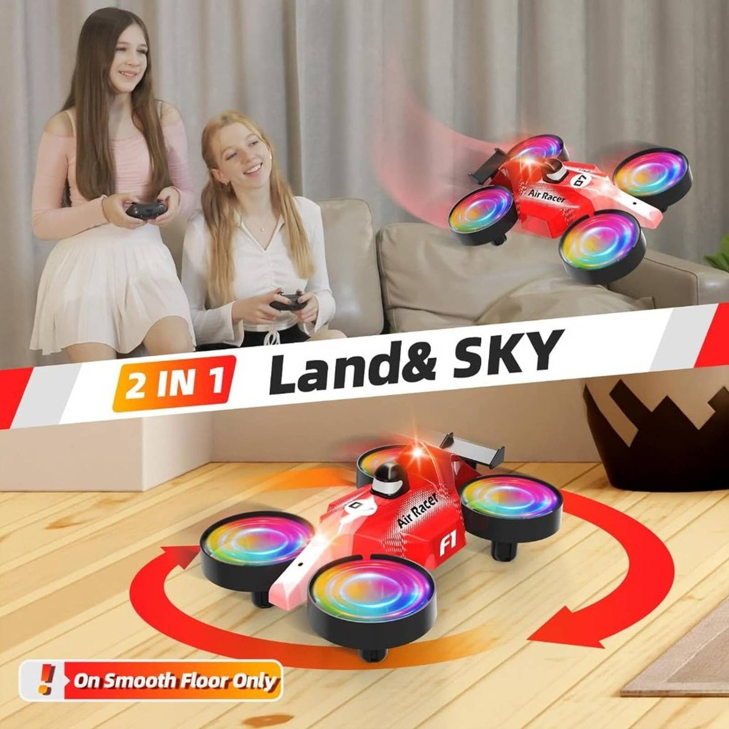 LM07 Mini Drone for Kids, LED Drones for Beginners, Small Indoor RC Quadcopter