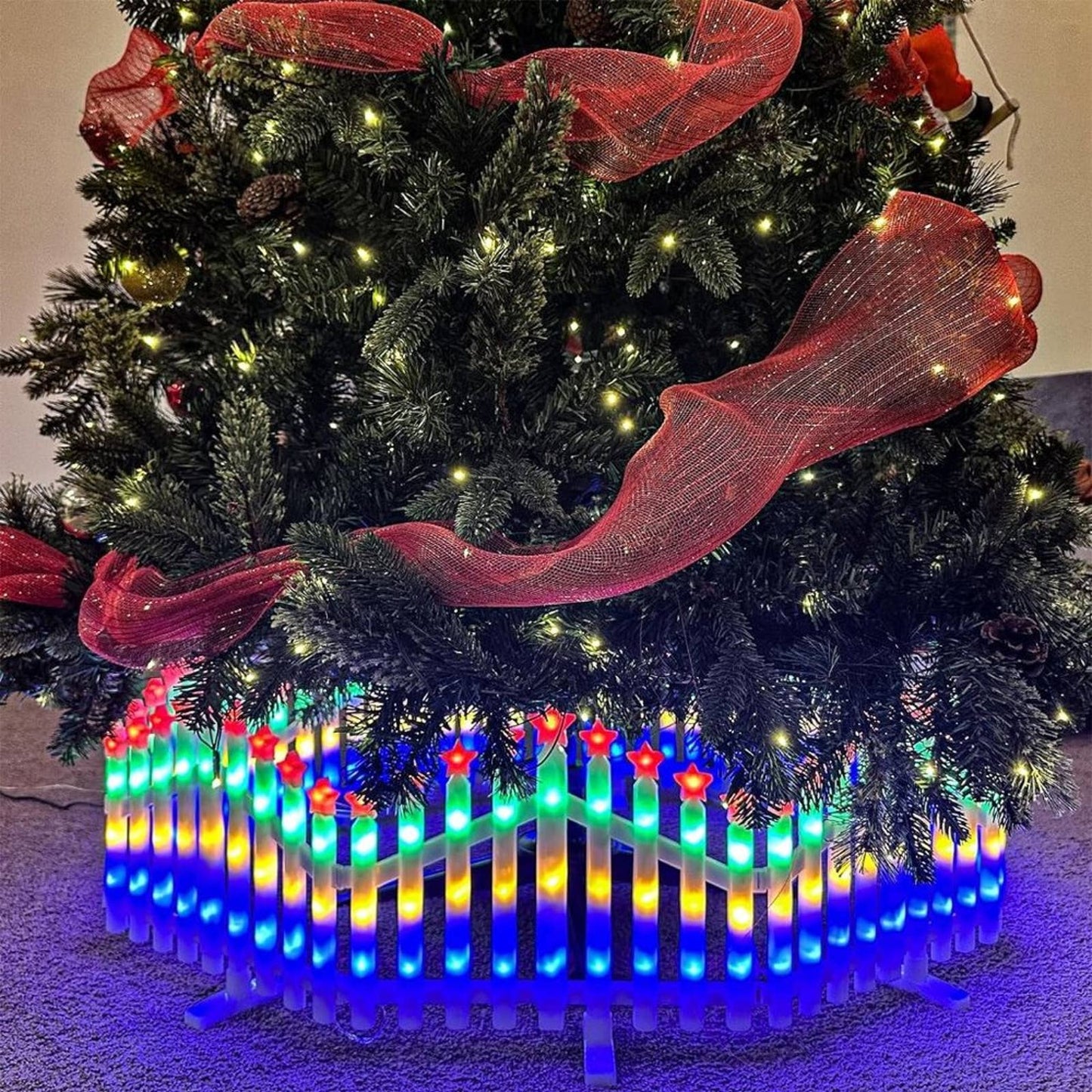 Happyhub Christmas LED Decoration 35'' D Tree Collar, Tree Fence