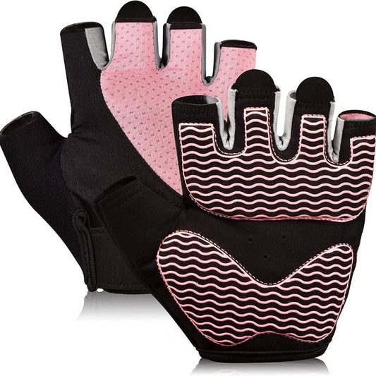 Sunnex Gym Gloves for Women, Workout Gloves Women, Fingerless Gloves SM Pink