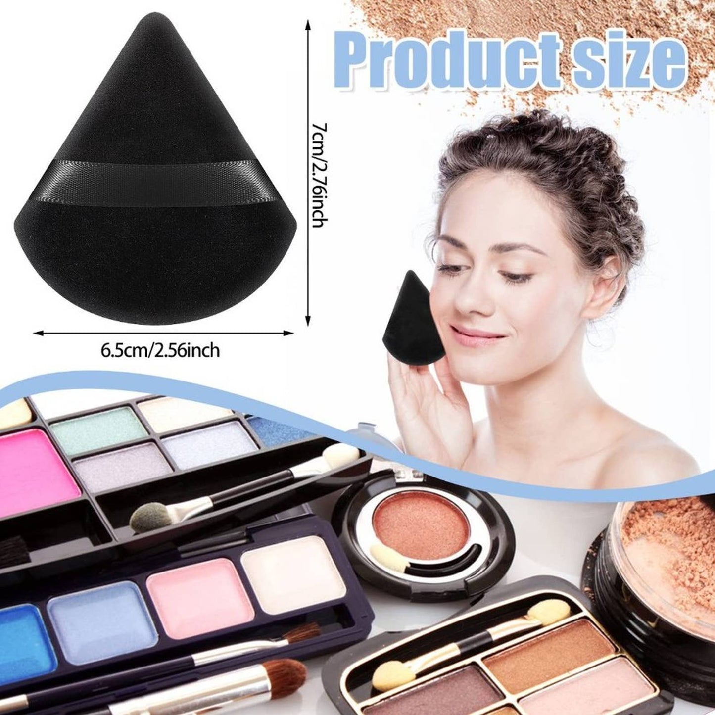 Pimoys 6 Pieces Powder Puff Face Soft Triangle Makeup Puff for Loose Powder