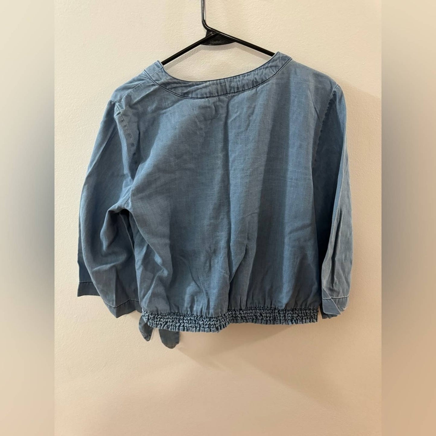 NWT MD Claire’s Long Sleeve Denim-Style Wrap/Tie Shirt