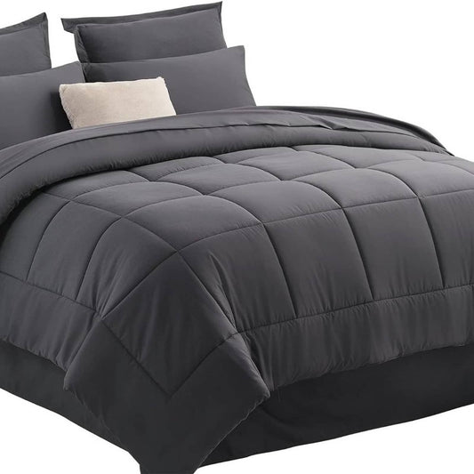 PARKOL Bed in a Bag 6-Piece Comforter Set Twin Size All Season Bedding