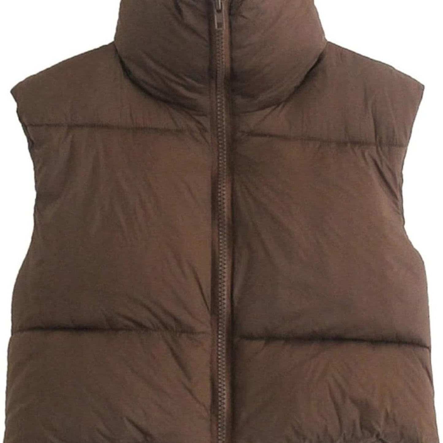 Gihuo Womens Cropped Puffer Vest Winter Crop Vest Lightweight Sleeveless Warm LG