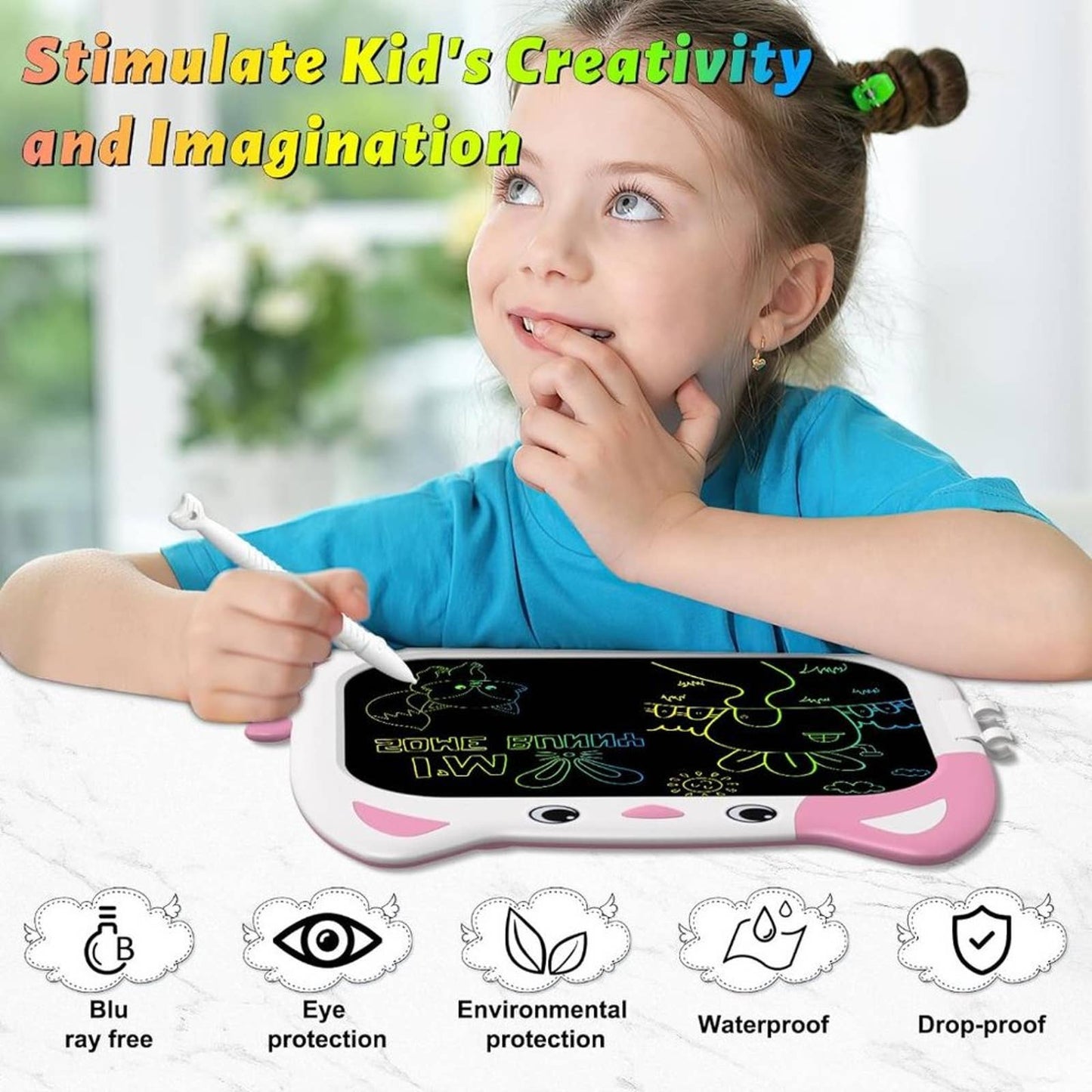 YNOFIT LCD Writing Tablet for Kids, Toys for Boys Girls 3-8 Year Old, 10 Inches