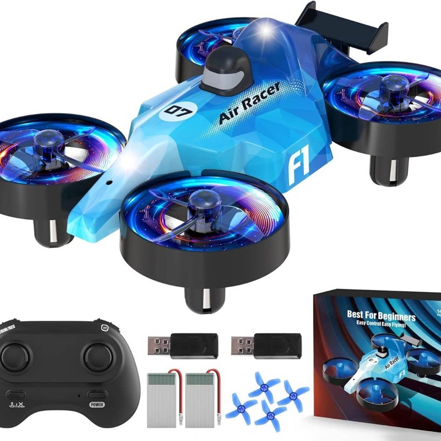 LM07 Mini Drone for Kids, LED Drones for Beginners, Small Indoor RC Quadcopter