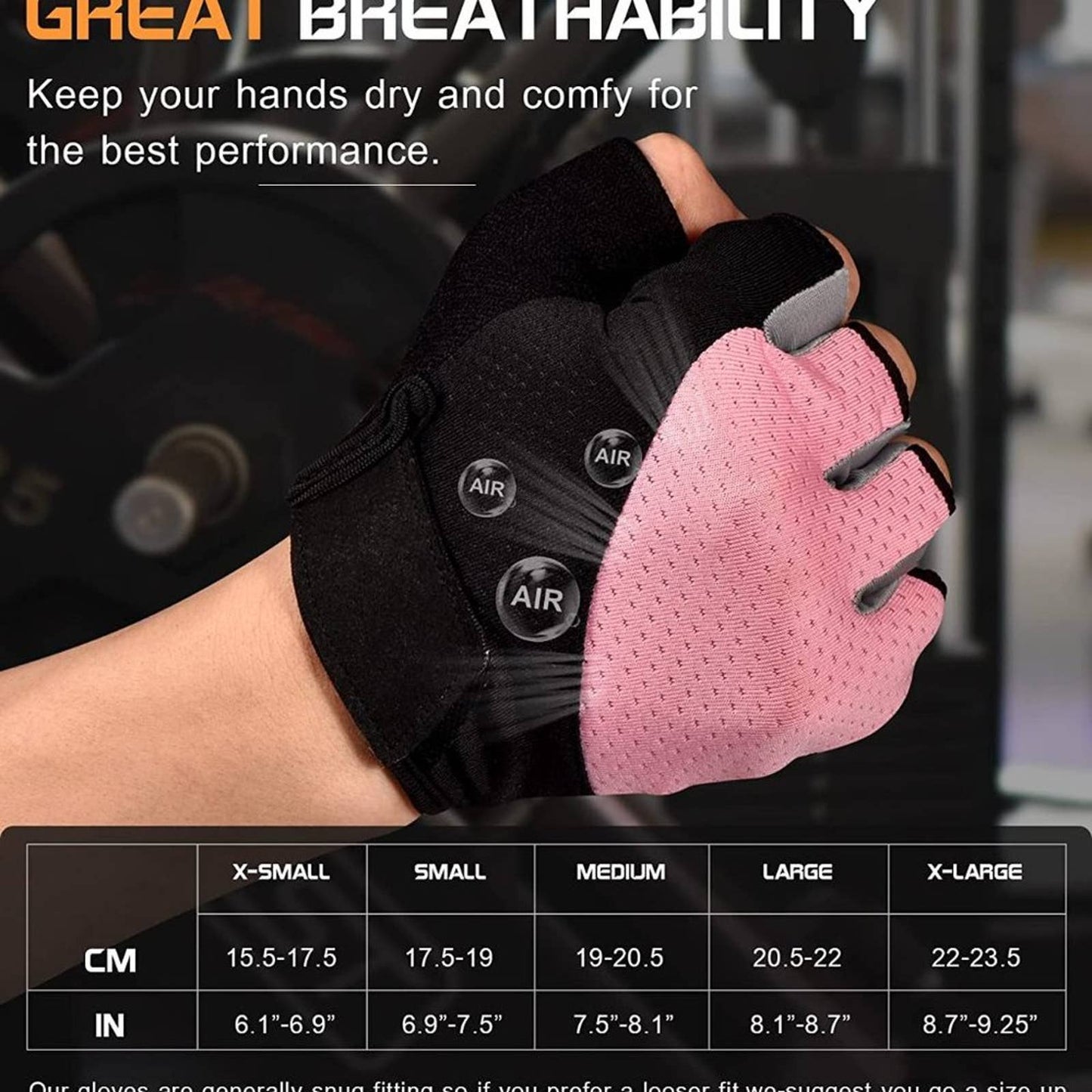 Sunnex Gym Gloves for Women, Workout Gloves Women, Fingerless Gloves SM Pink