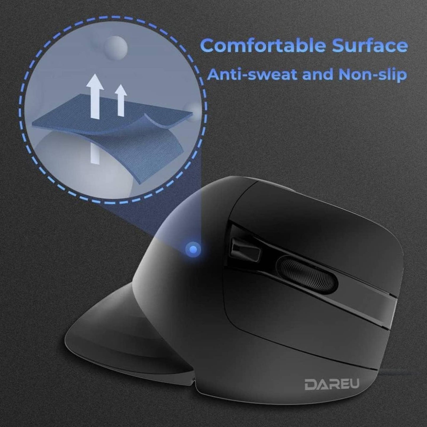 DAREU Vertical Ergonomic 89g Lightweight Optical Mouse, USB Wired Gaming Mouse