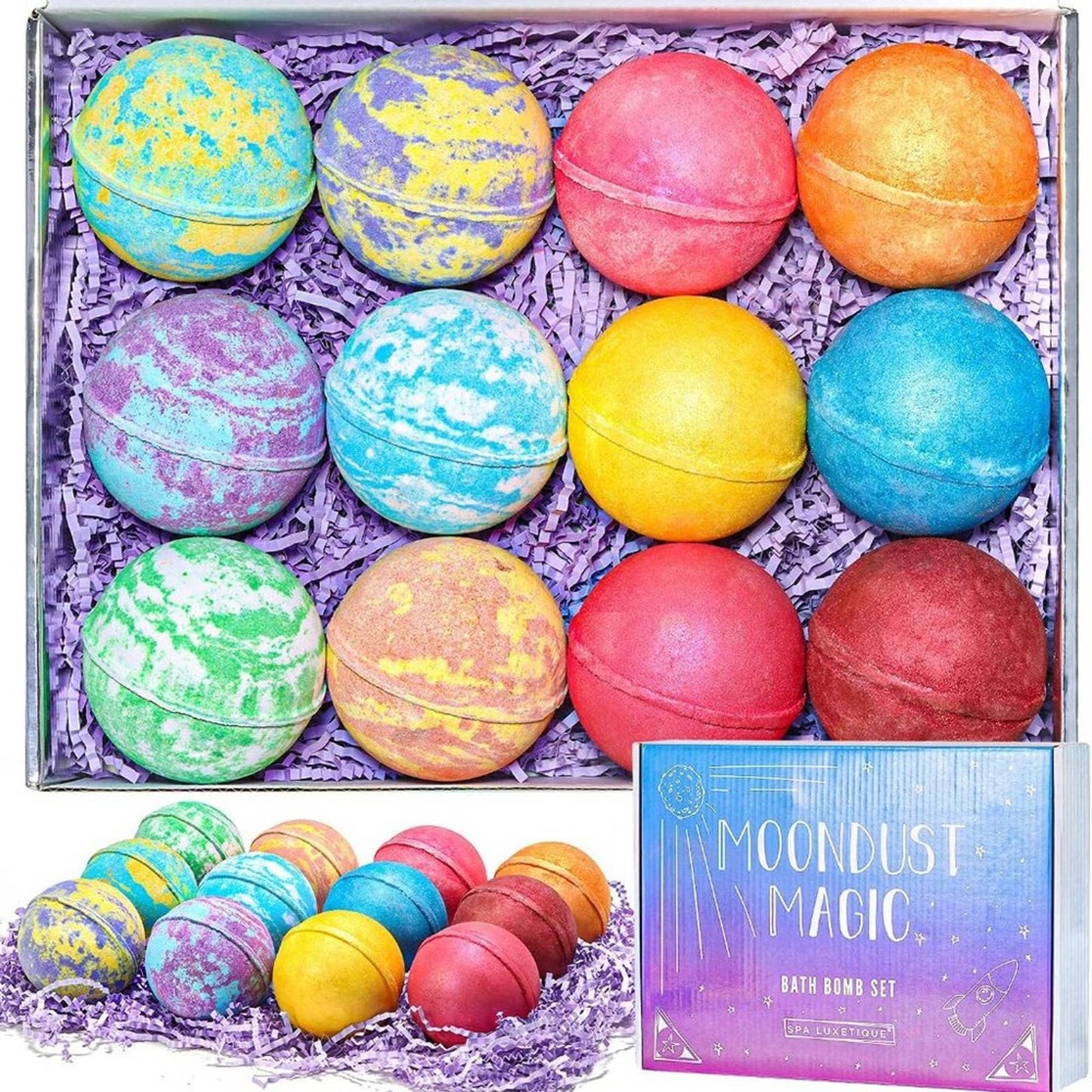 Bath Bombs Gift Set - Spa Luxetique Christmas Gifts Bath Bomb for Women, 12 Pcs