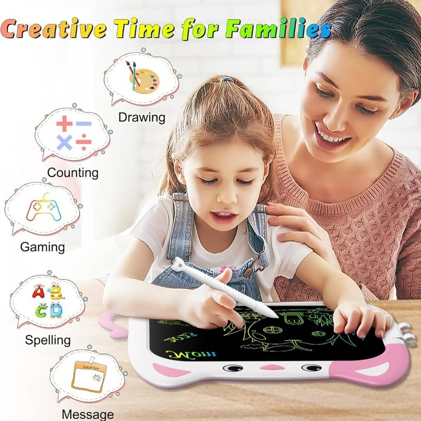 YNOFIT LCD Writing Tablet for Kids, Toys for Boys Girls 3-8 Year Old, 10 Inches