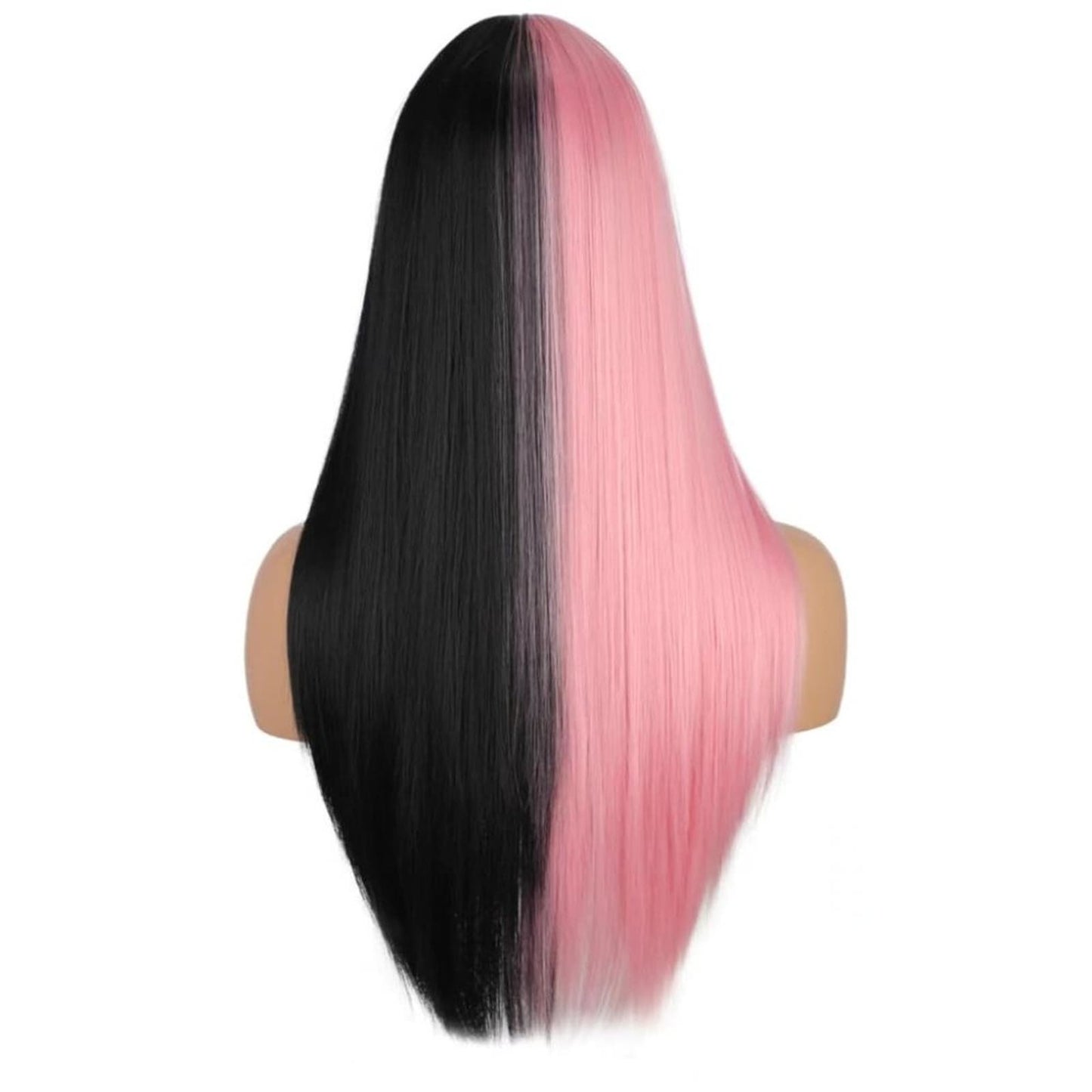 Balyeoseol Pink Wigs with Bangs 26 Inch Synthetic Wigs