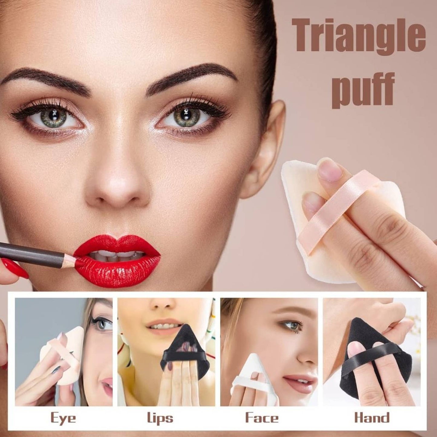 Pimoys 6 Pieces Powder Puff Face Soft Triangle Makeup Puff for Loose Powder