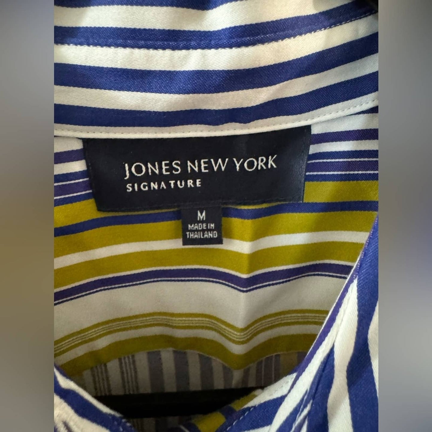 MD Jones New York Striped Button-Up Long Sleeve