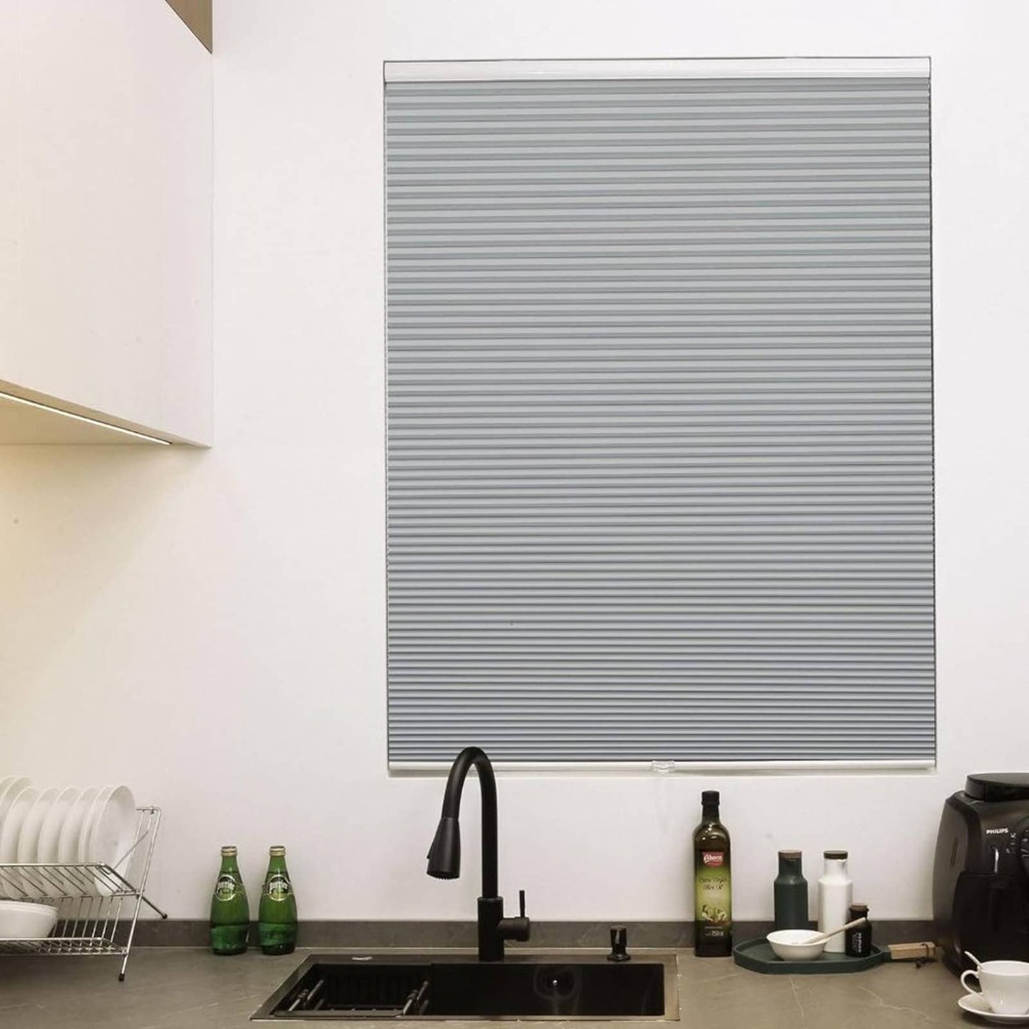 BlinDecor Blackout Cellular Shades Cordless 27" x 64" Honeycomb Blinds Windows