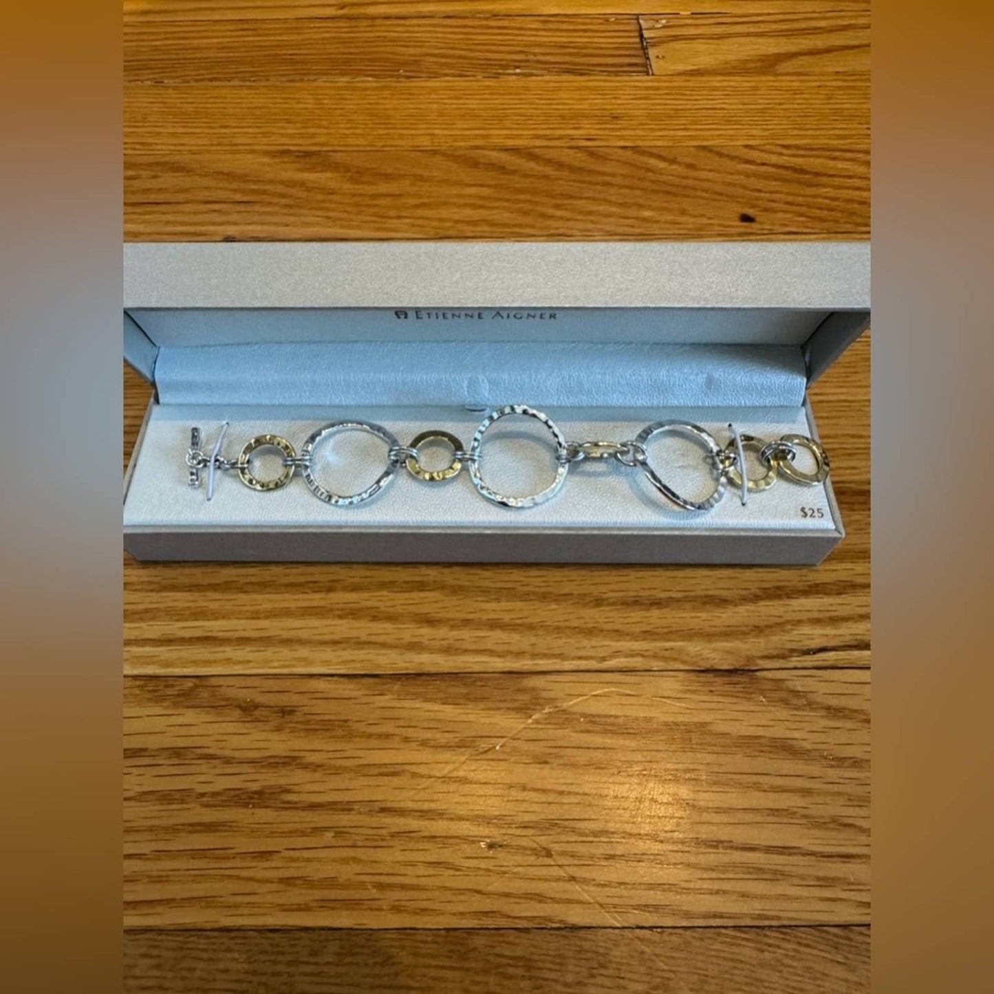NWT Etienne Aigner Silver and Gold Tone Bracelet