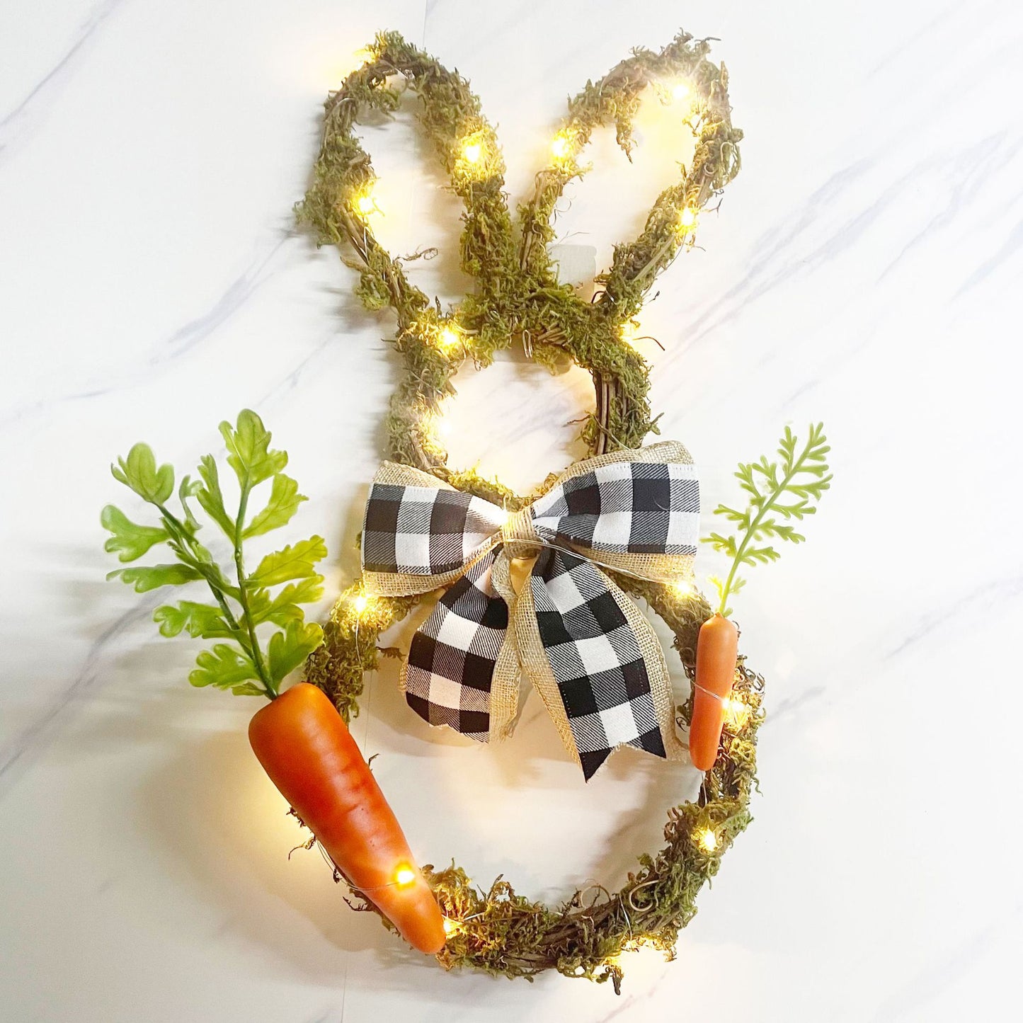 Easter Bunny Wreath Rattan Circle Easter Decoration