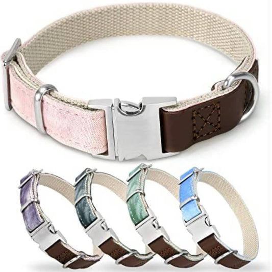 MOBA Pet Dog Collar Durable Metal Buckle for Medium Pink