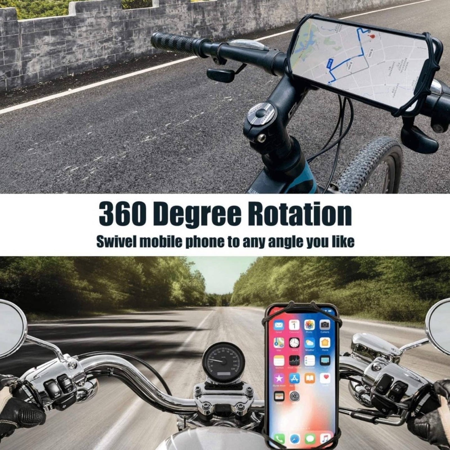 Newppon Bike & Motorcycle Phone Mount : Universal Silicone Cellphone Holder