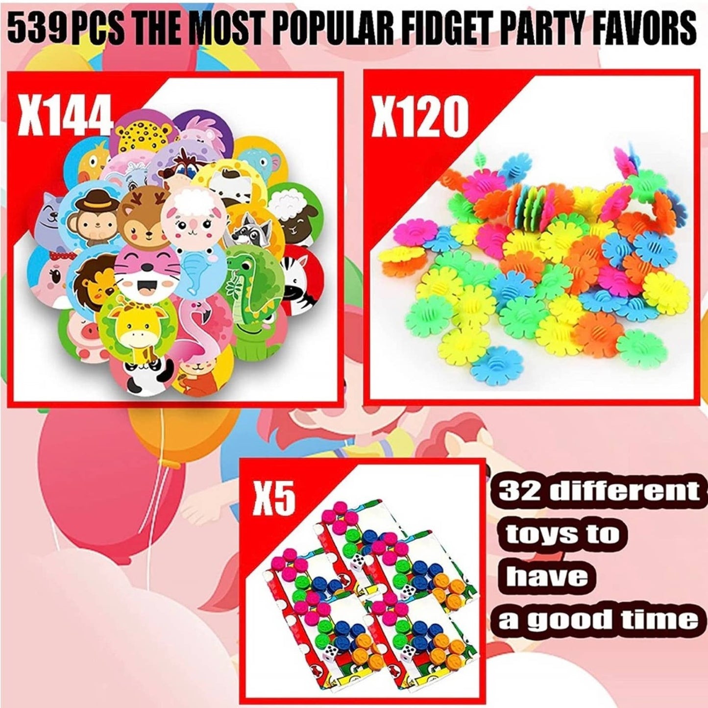539 PCS Party Favors for Kids 3-5 4-8-12, Fidget Toys Pack, Birthday Gift Toys