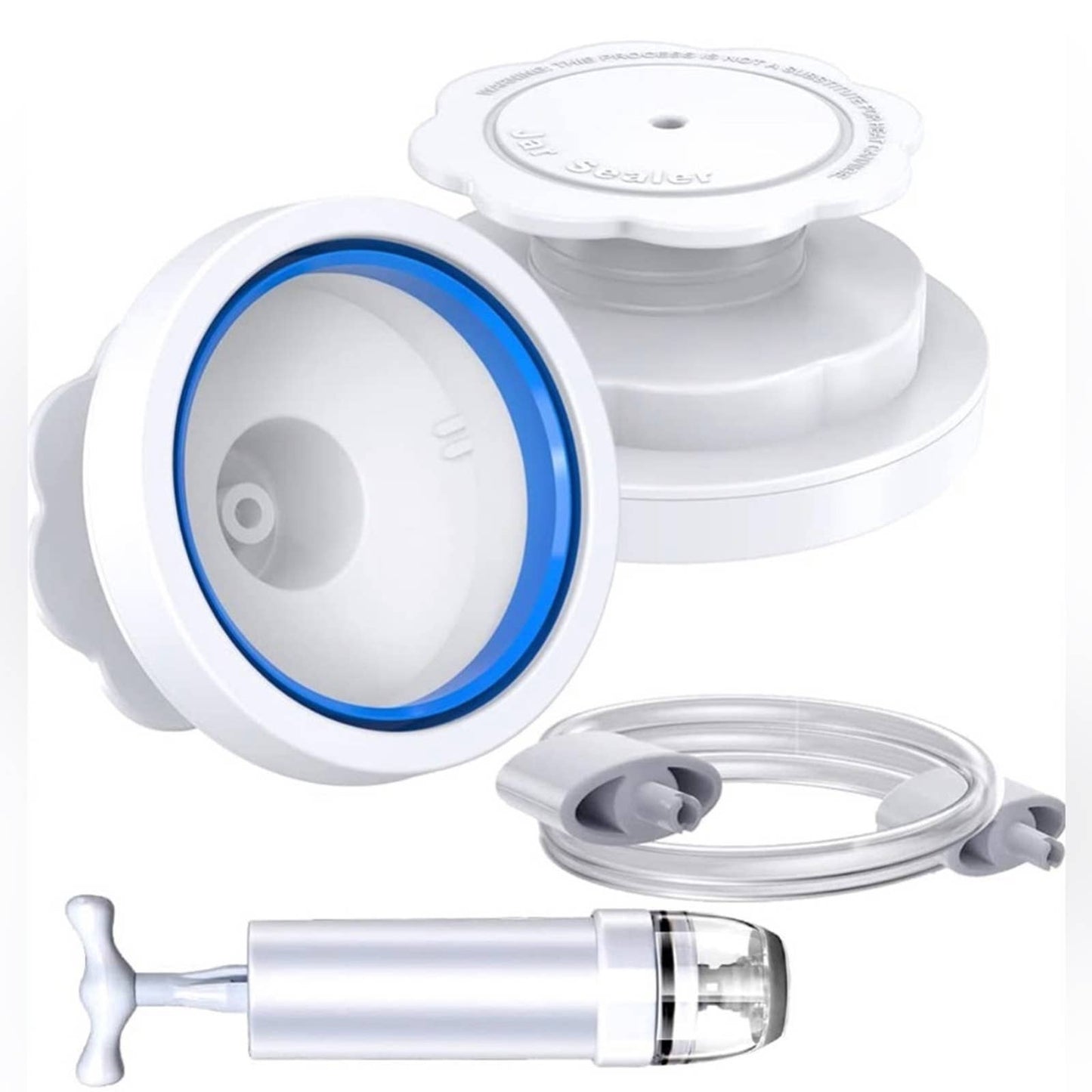 Atecess Jar Sealer Compatiable for FoodSaver Vacuum Sealer (TC-White+Pump)