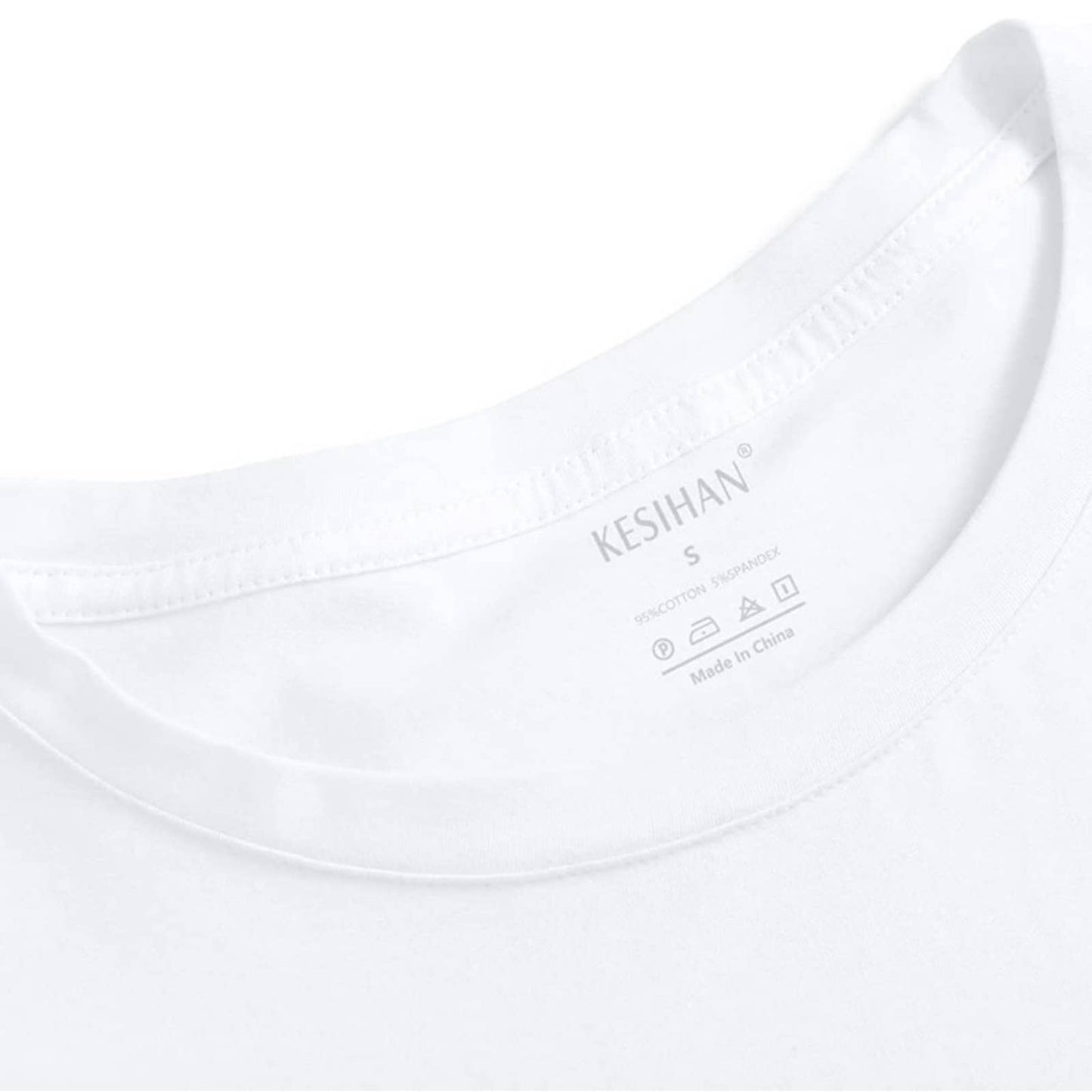 KESIHAN Men's Casual Cotton Spandex Striped Crewneck T-Shirt 3XL