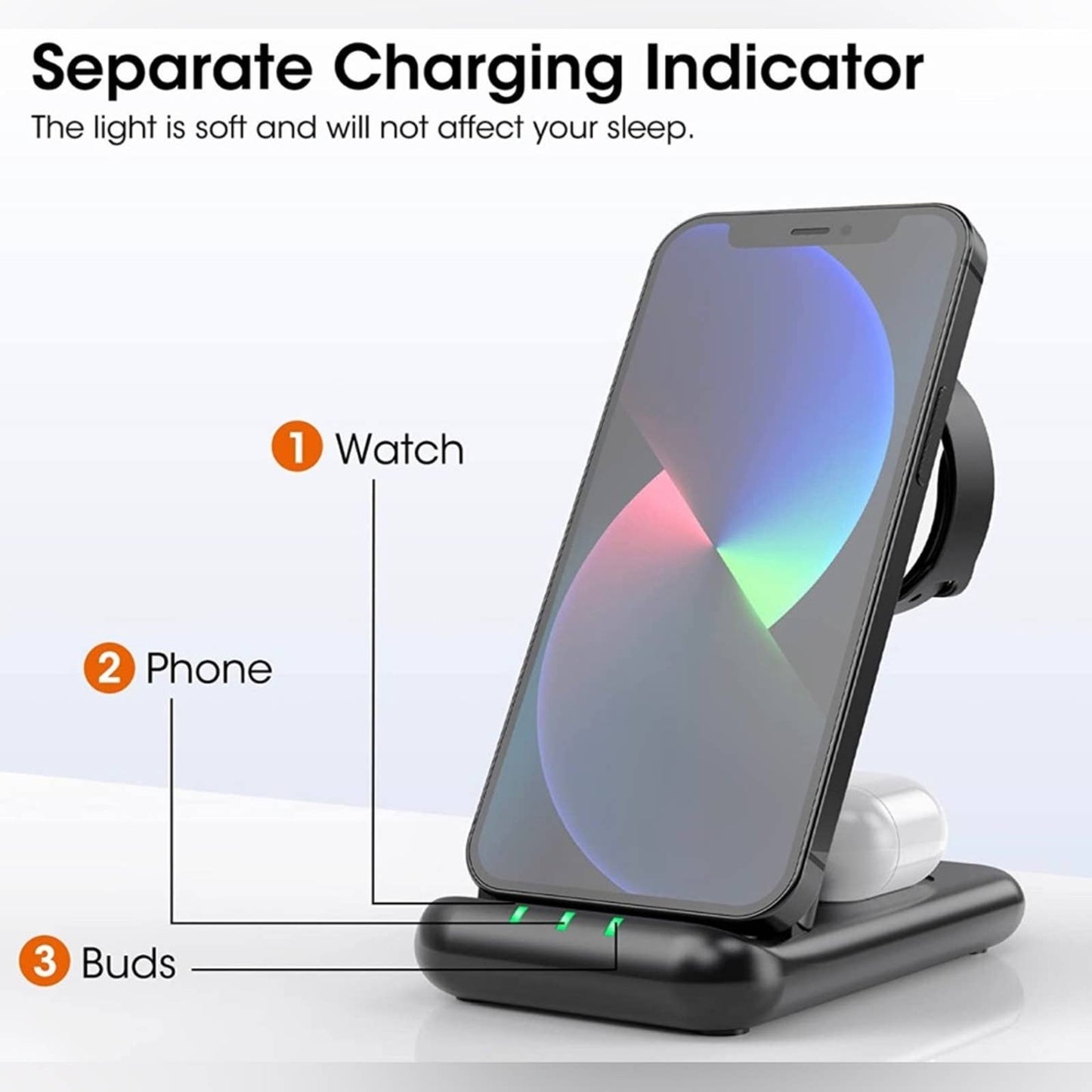 Wireless Charger, 3 in 1 Wireless Charging Station for iPhone