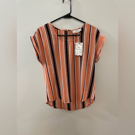 NWT SM Pink Rose Striped Blouse